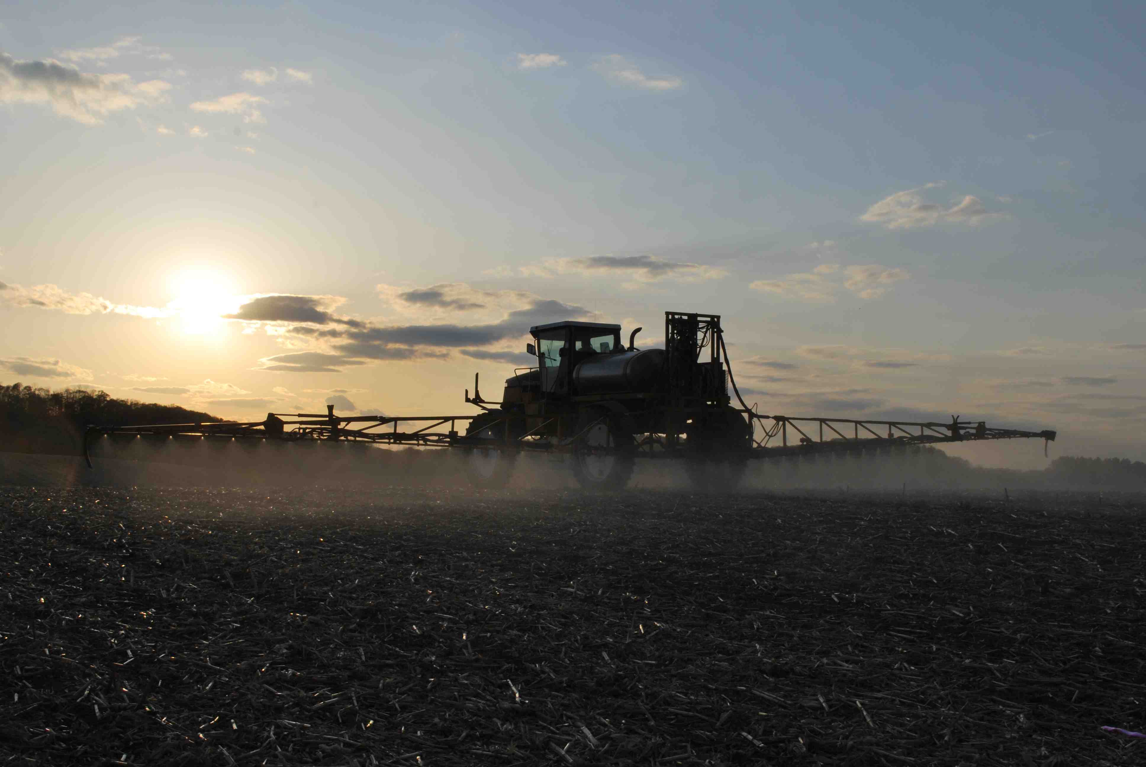 Sprayer At Sunset