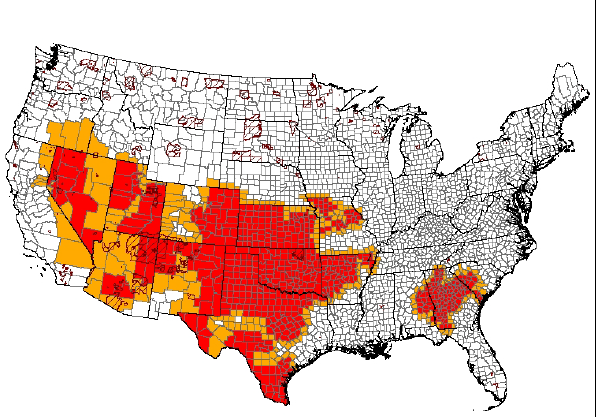 597 counties declared by USDA 