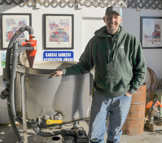 Michael Thompson with compost extractor