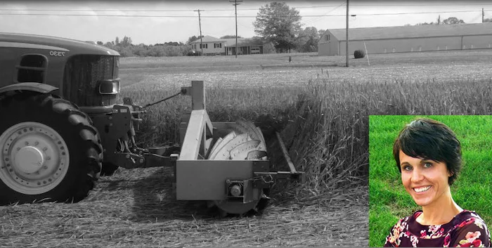 Erin Silva with roller crimper
