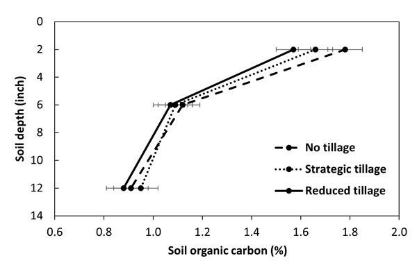A graph of the growth of soil organic carbonDescription automatically generated