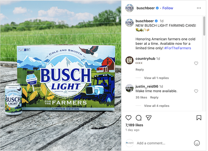 Busch Light For the Famers Cans