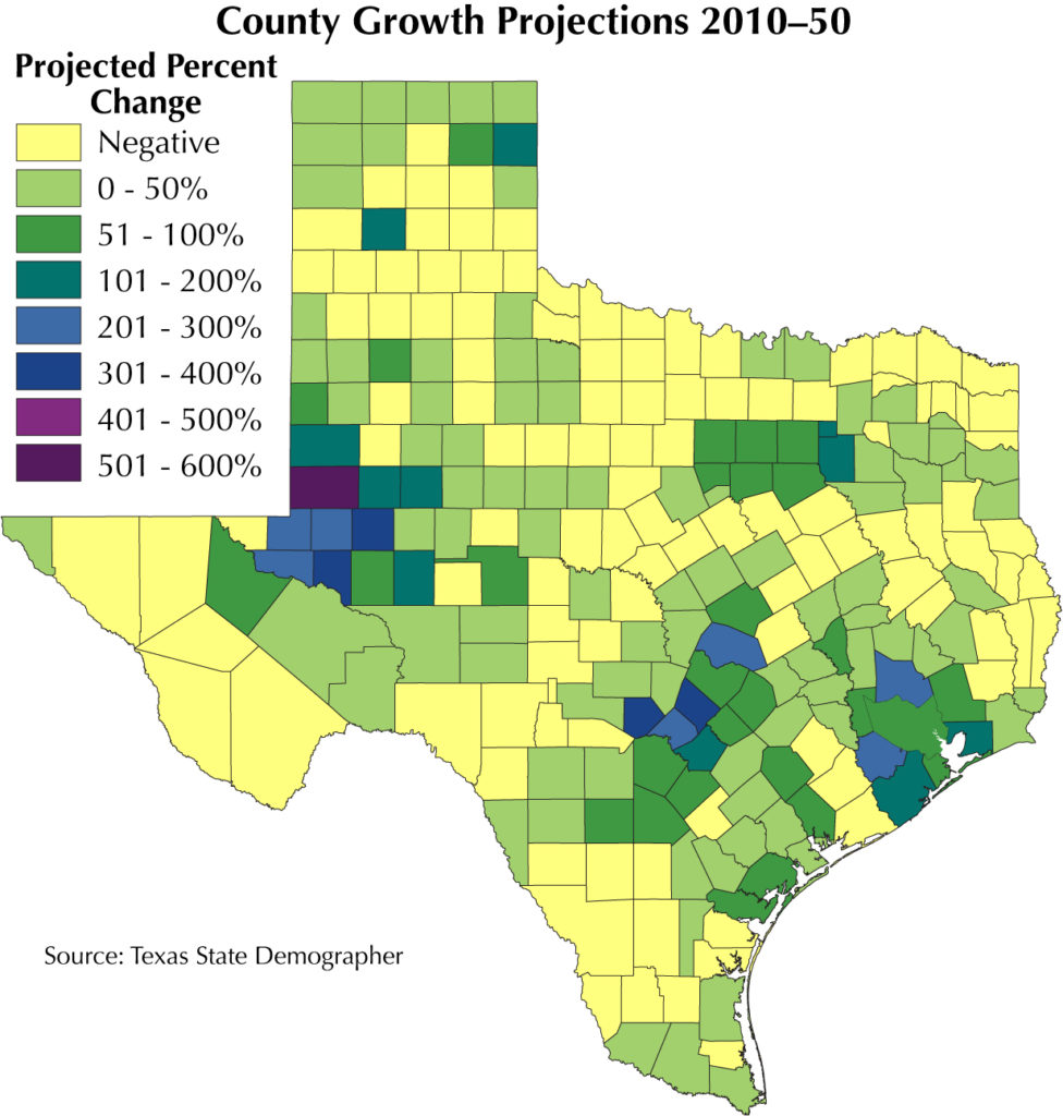 Texas Counties' Growth Projections