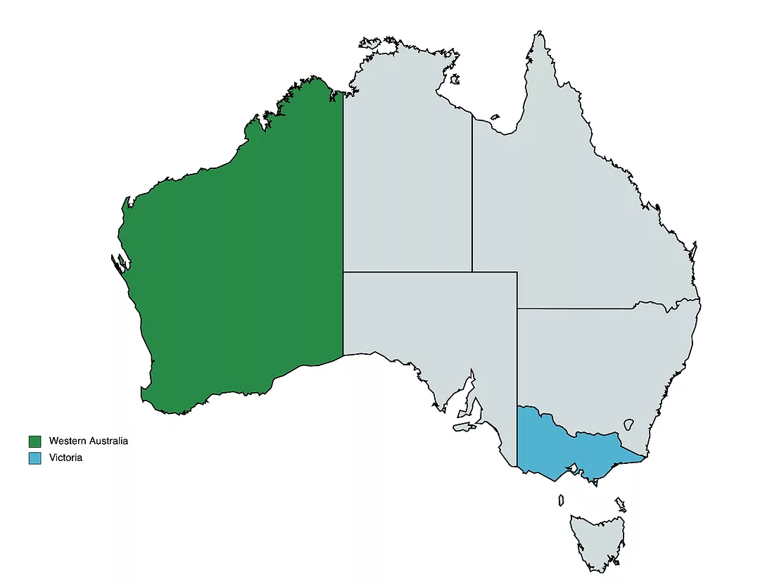 Australia Map Western Australia Victoria